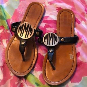 “MMM” monogrammed sandals